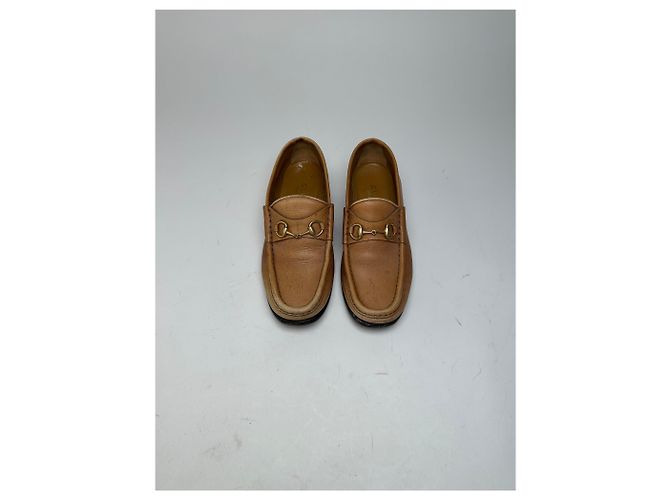 Mocassini in pelle Horsebit vintage Gucci Tan EU37,5 Cammello - vista 2