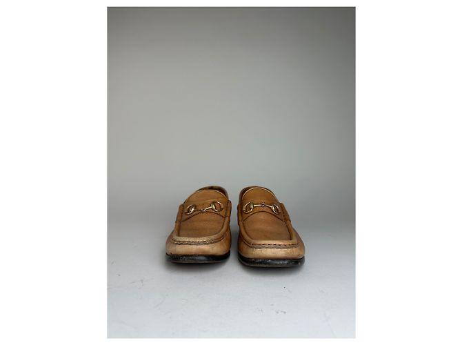 Mocassini in pelle Horsebit vintage Gucci Tan EU37,5 Cammello - vista 4