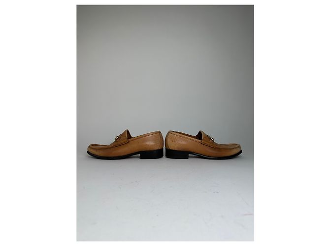 Mocassini in pelle Horsebit vintage Gucci Tan EU37,5 Cammello - vista 6