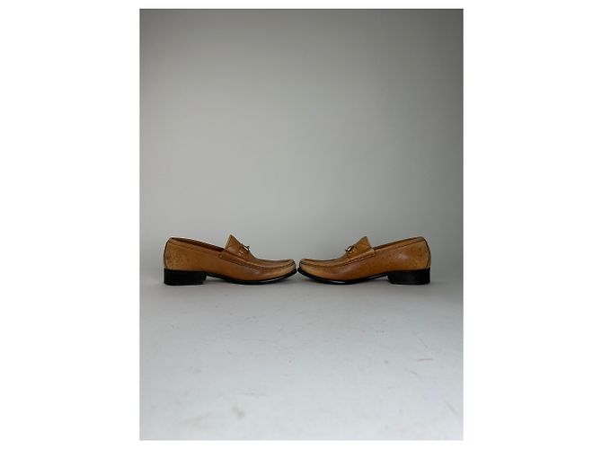 Mocassini in pelle Horsebit vintage Gucci Tan EU37,5 Cammello - vista 7