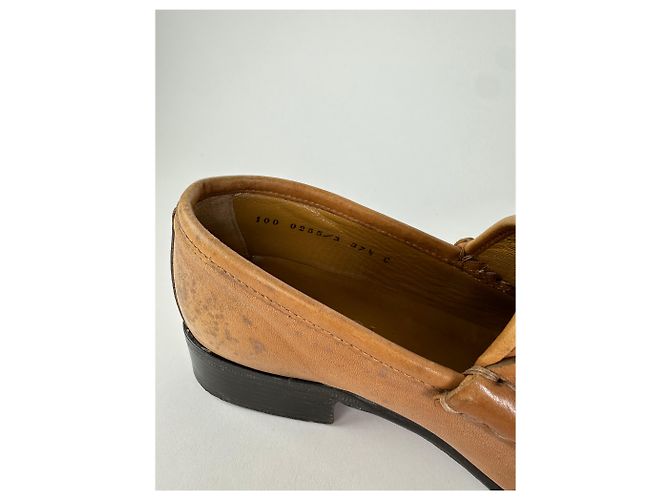 Mocassini in pelle Horsebit vintage Gucci Tan EU37,5 Cammello - vista 8