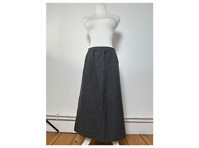 Gonna in Lana Vintage Givenchy Nouvelle Boutique Grigio Carbone S - vista 13