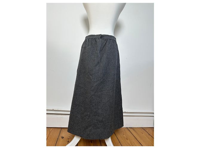 Gonna in Lana Vintage Givenchy Nouvelle Boutique Grigio Carbone S - vista 14
