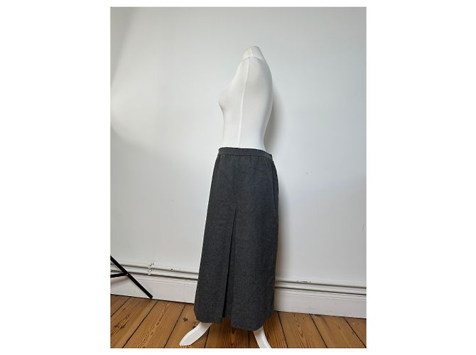 Gonna in Lana Vintage Givenchy Nouvelle Boutique Grigio Carbone S - vista 2