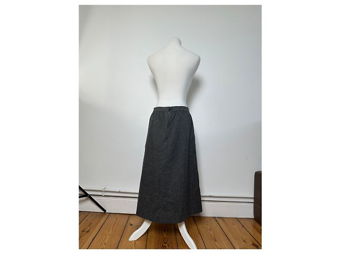 Gonna in Lana Vintage Givenchy Nouvelle Boutique Grigio Carbone S - vista 3