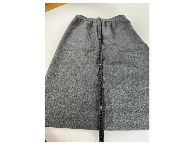 Gonna in Lana Vintage Givenchy Nouvelle Boutique Grigio Carbone S - vista 6