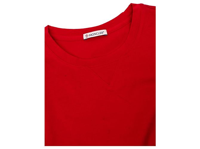 Camiseta de algodón roja Moncler con logo - vista 4