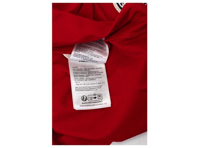 Camiseta de algodón roja Moncler con logo - vista 5