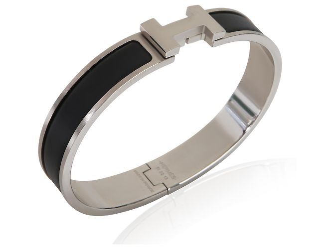 Bracciale Hermès Clic HH in Nero Opaco - vista 2