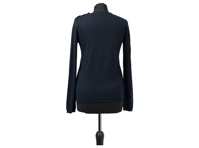 Suéter Max Mara de cachemira azul marino cuello redondo - vista 2