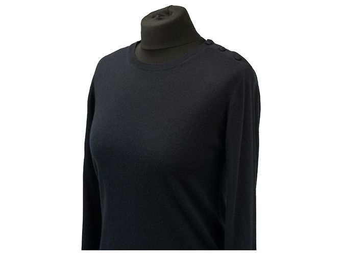 Suéter Max Mara de cachemira azul marino cuello redondo - vista 3