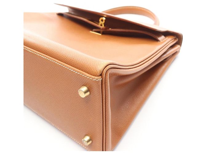 Borsa Hermès Kelly 32 oro Marrone - vista 10