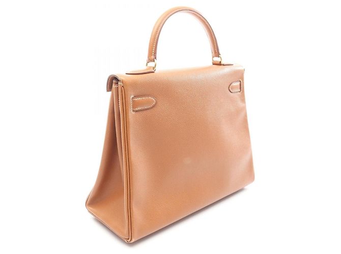 Borsa Hermès Kelly 32 oro Marrone - vista 2