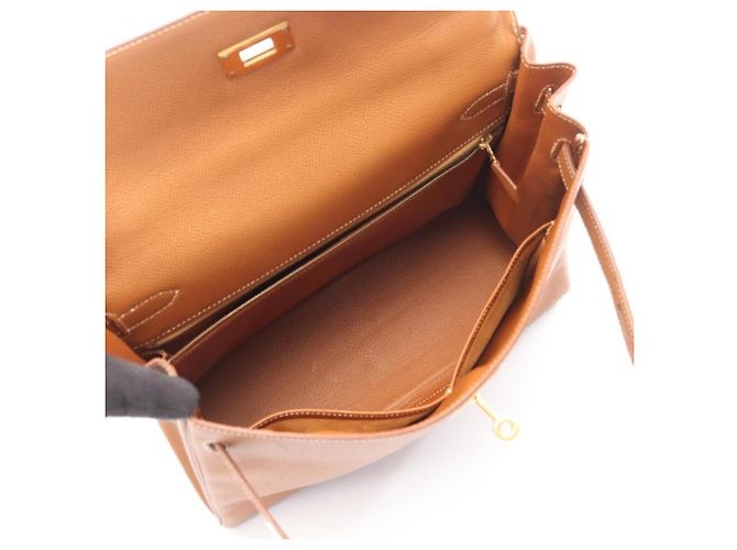 Borsa Hermès Kelly 32 oro Marrone - vista 3