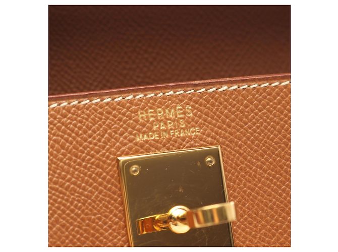 Borsa Hermès Kelly 32 oro Marrone - vista 4