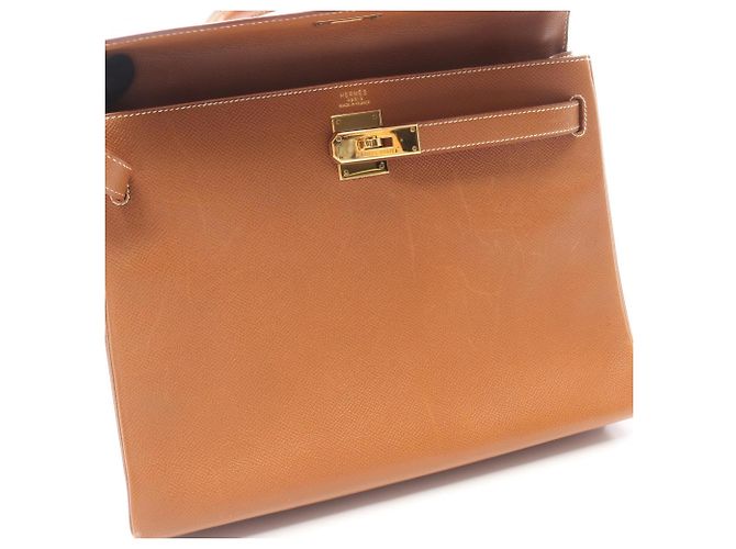 Borsa Hermès Kelly 32 oro Marrone - vista 7