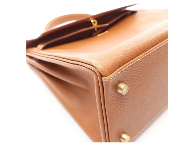 Borsa Hermès Kelly 32 oro Marrone - vista 9