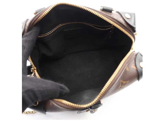 Borsa Petite Malle Souple Louis Vuitton Marrone Nero Monogramma - vista 3