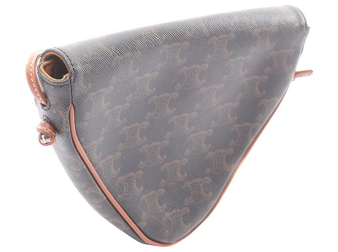 Céline Sac à épaule Triangle Triomphe de Celine Marron Noir - vue 2