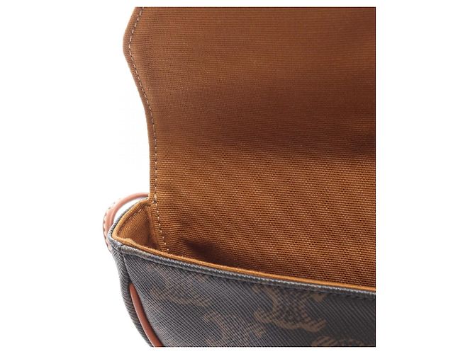 Céline Sac à épaule Triangle Triomphe de Celine Marron Noir - vue 4