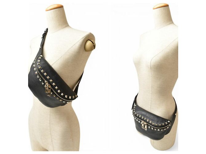 Borsa a tracolla in pelle nera Valentino Nero - vista 10