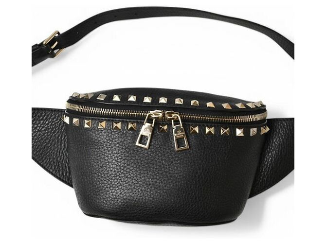 Borsa a tracolla in pelle nera Valentino Nero - vista 2