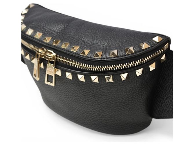 Borsa a tracolla in pelle nera Valentino Nero - vista 4