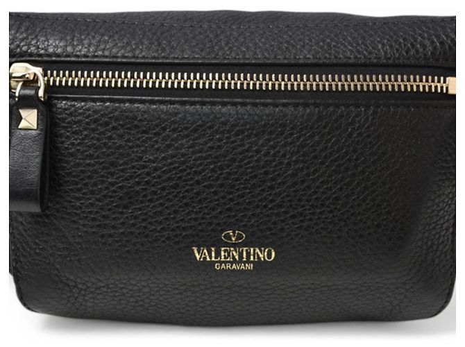 Borsa a tracolla in pelle nera Valentino Nero - vista 6