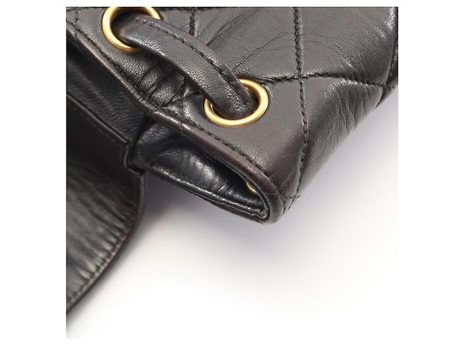 Chanel Matelassé Lammleder Rucksack/Handtasche Schwarz - Ansicht 7