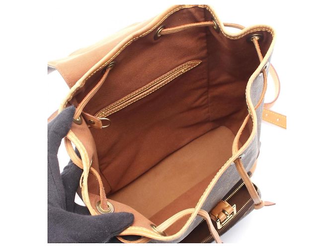 Zaino/borsa Montsouris MM Louis Vuitton Marrone Monogramma - vista 3