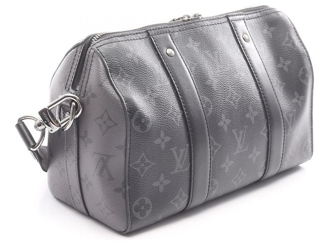 Borsa a Spalla City Keepall Louis Vuitton Marrone Nero Monogramma - vista 2