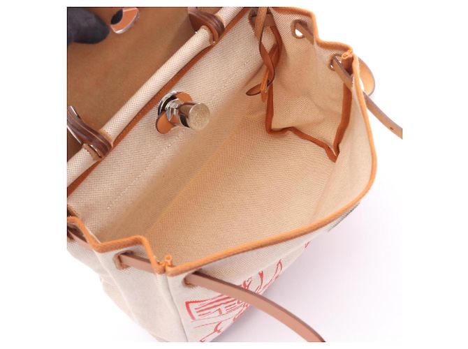 Hermès Borsa Hermes Herbag Zip PM Pegasus Pop Marrone Beige Crudo - vista 3