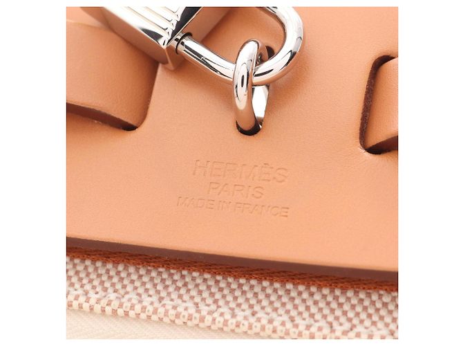 Hermès Borsa Hermes Herbag Zip PM Pegasus Pop Marrone Beige Crudo - vista 4
