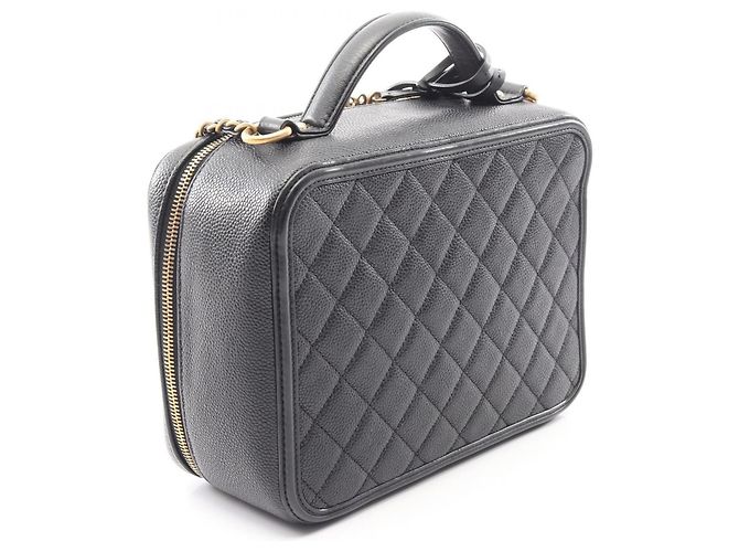Vanity Borsa a Spalla Chanel CC Filigrana Matelassé 2 Vie Nero - vista 2