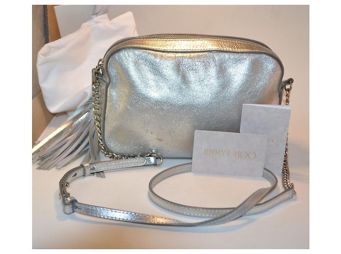 Borsa a mano Jimmy Choo in pelle argento - vista 2
