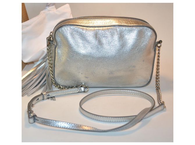 Borsa a mano Jimmy Choo in pelle argento - vista 3