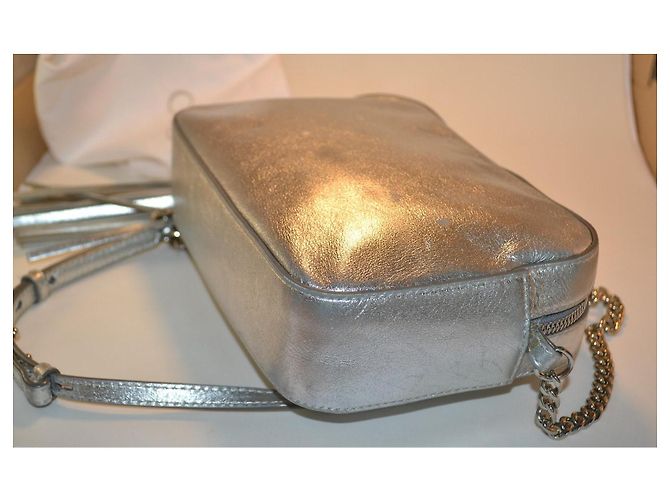 Borsa a mano Jimmy Choo in pelle argento - vista 5
