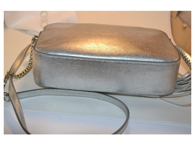 Borsa a mano Jimmy Choo in pelle argento - vista 7