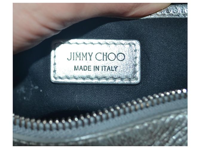 Borsa a mano Jimmy Choo in pelle argento - vista 9