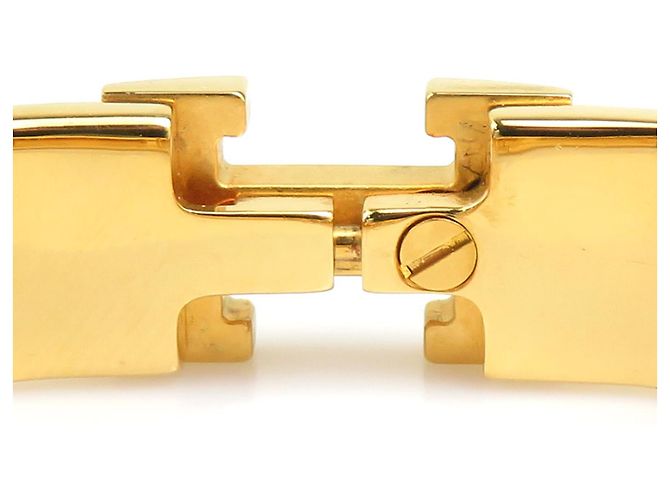 Pulseira Bangle Clic Clack H da Hermès Dourado Laranja - vista 10