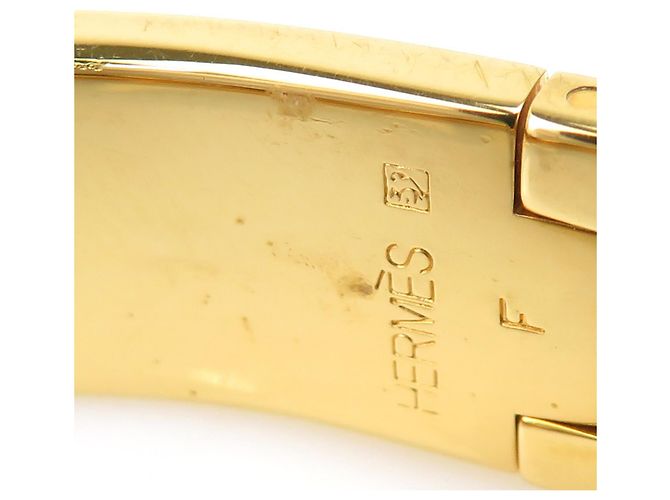 Pulseira Bangle Clic Clack H da Hermès Dourado Laranja - vista 9