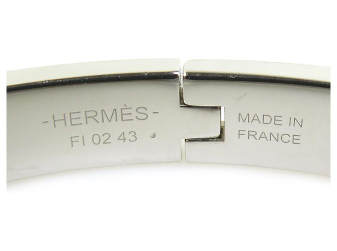 Hermès Pulsera Bangle Mini Click Chaine d'Ancre HERMES Plata Azul Dorado - vista 8