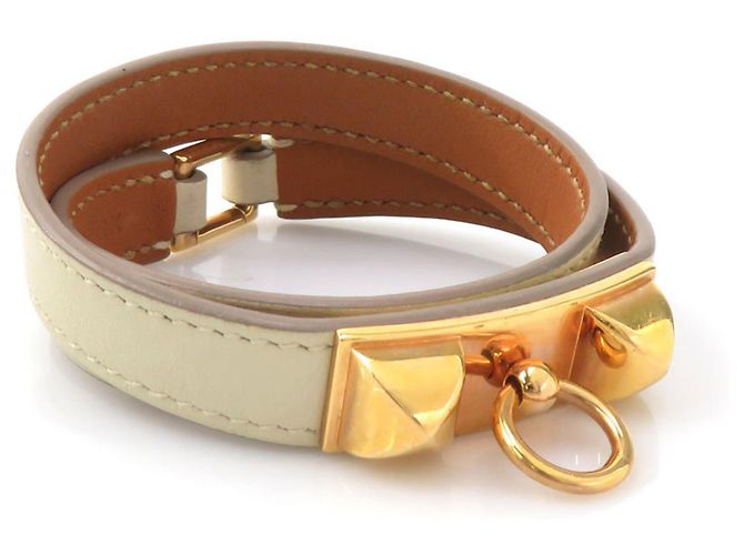 Bracciale Charm Double Tour Rivale Hermès D'oro Crudo - vista 2
