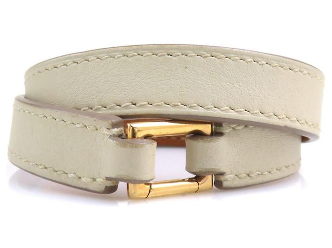 Bracciale Charm Double Tour Rivale Hermès D'oro Crudo - vista 4