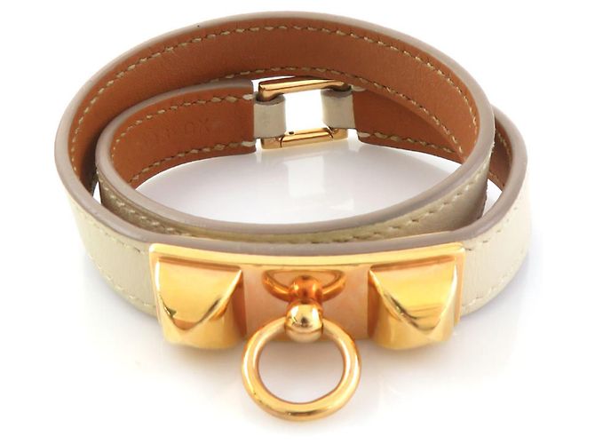 Bracciale Charm Double Tour Rivale Hermès D'oro Crudo - vista 5