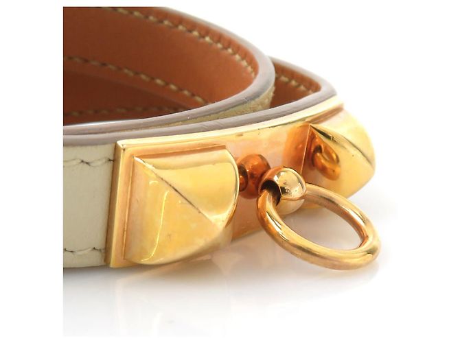 Bracciale Charm Double Tour Rivale Hermès D'oro Crudo - vista 6