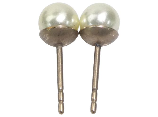 Pendientes colgantes diseño libélula Christian Dior Plata Dorado Blanco roto - vista 9