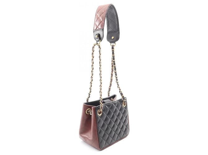 Borsa a spalla a secchiello piccola matelassé di Chanel Marrone Nero - vista 2