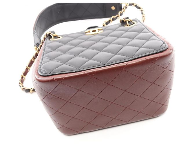 Borsa a spalla a secchiello piccola matelassé di Chanel Marrone Nero - vista 7