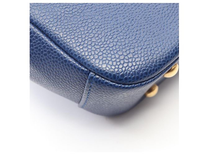 Bolsa de Ombro 2 em 1 Chanel Matelassé em Couro de Bezerro Azul - vista 6